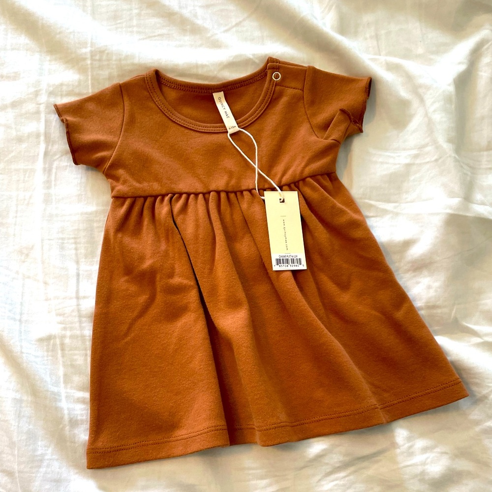 Quincy Mae 6-12 month s/s rust dress